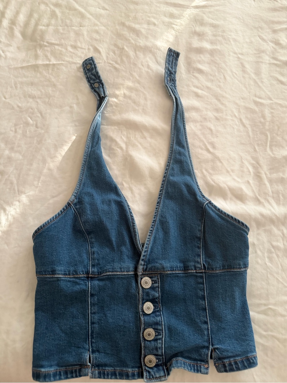 American Eagle denim halter top